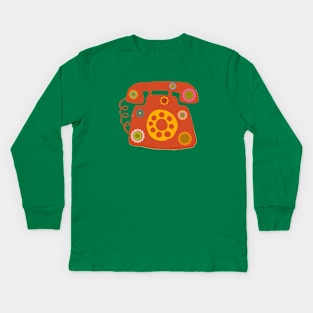 RETRO 60S STYLE DESK PHONE VINTAGE TELEPHONE Kids Long Sleeve T-Shirt